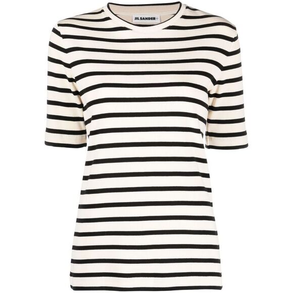 Jil Sander Women Striped Cotton T-Shirt